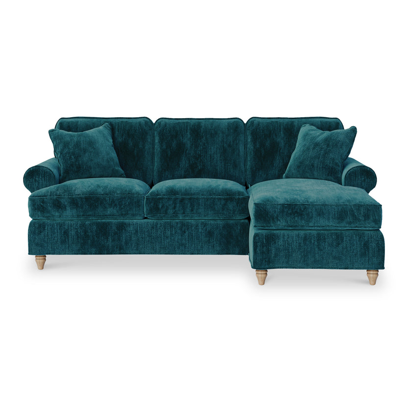 Alfie Chaise Sofa 8 Chenille Colours Made in the UK Roseland