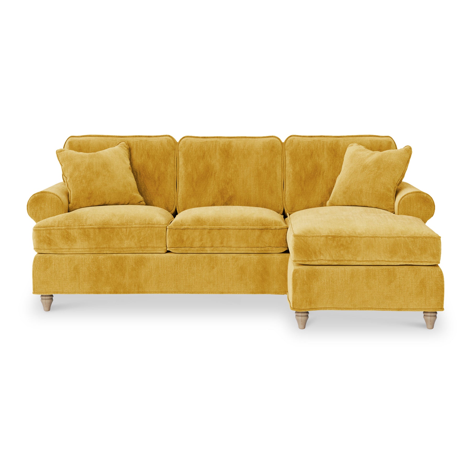 Alfie Chaise Sofa in Gold by Roseland Furniture