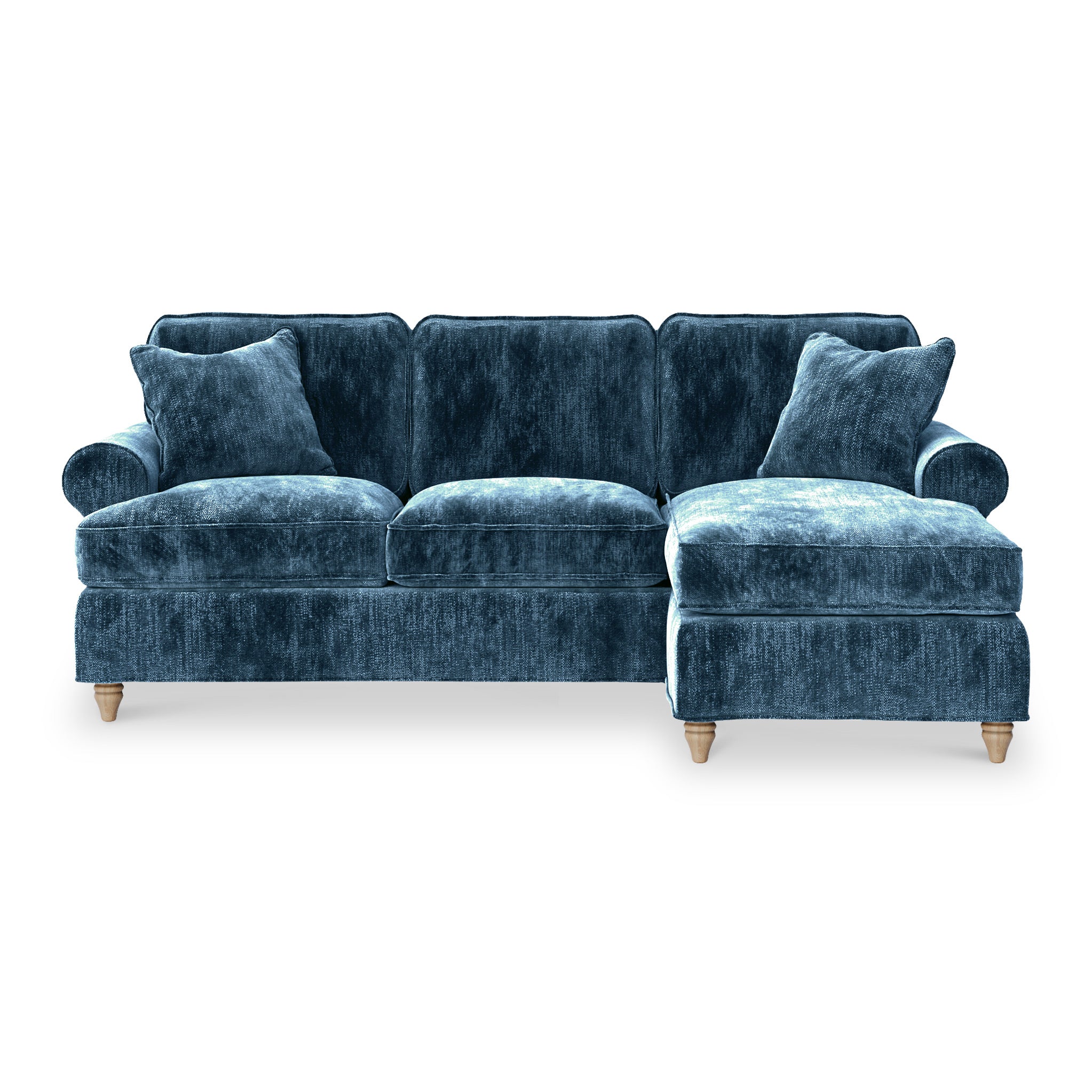 Navy chaise sofa sales