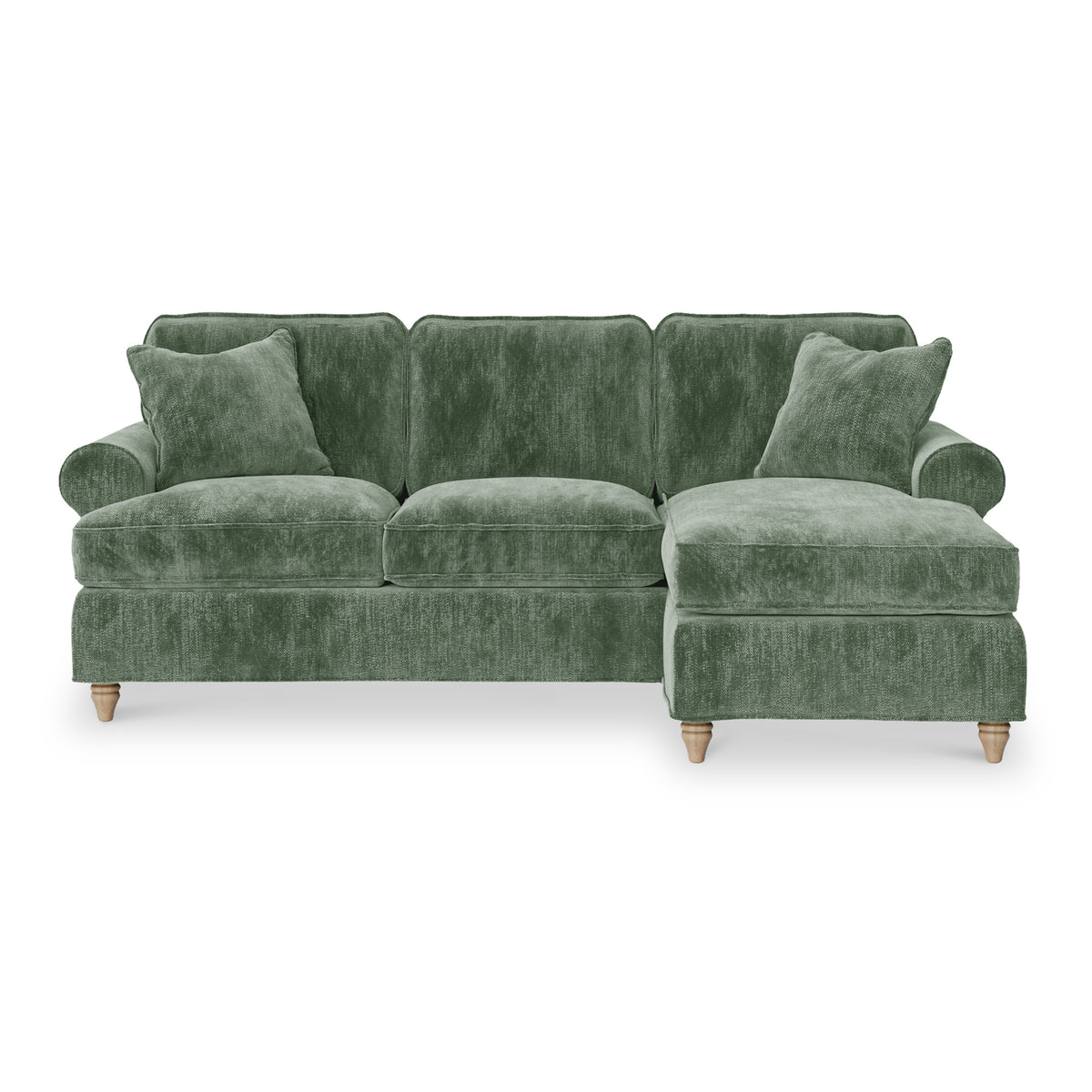 Alfie Chaise Sofa in Moss Green by Roseland Furniture