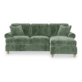 Alfie Chaise Sofa in Moss Green by Roseland Furniture