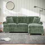 Alfie Chaise Sofa in Moss Green by Roseland Furniture