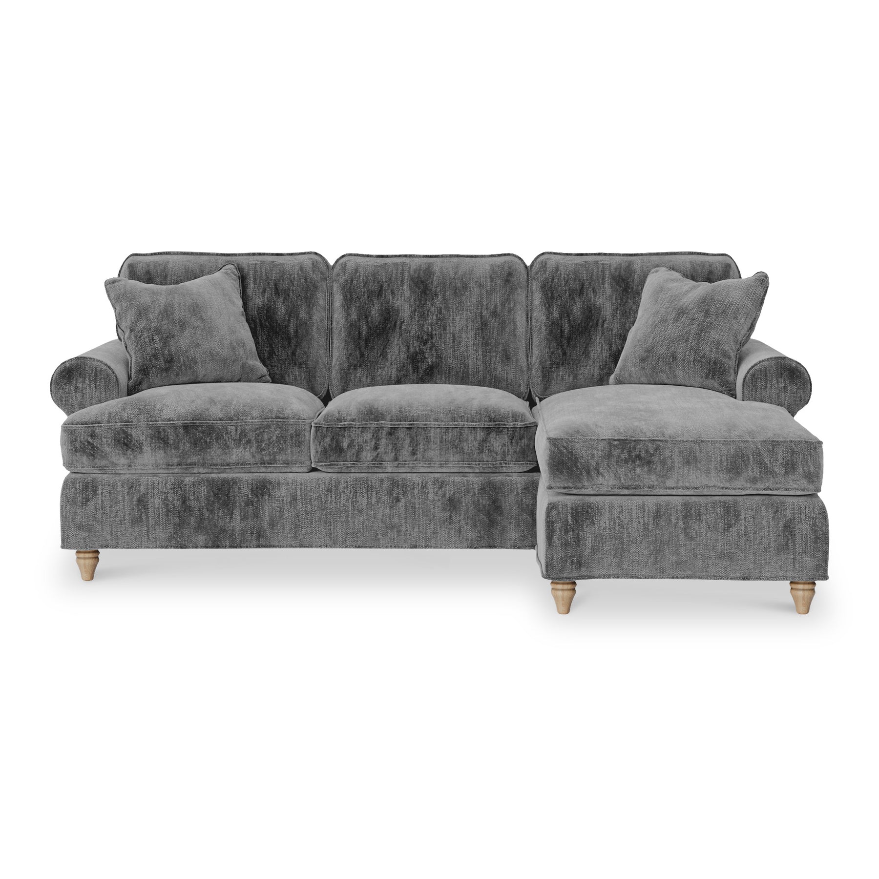 Alfie Chaise Sofa in Charcoal by Roseland Furniture