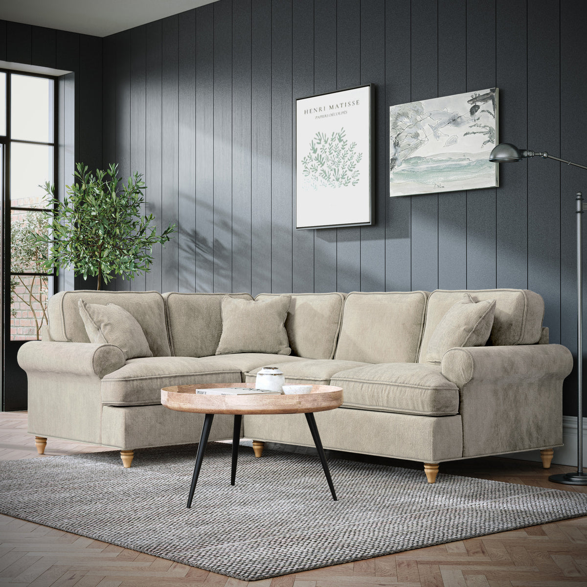 Alfie Mink Corner Sofa from Roseland Furniture