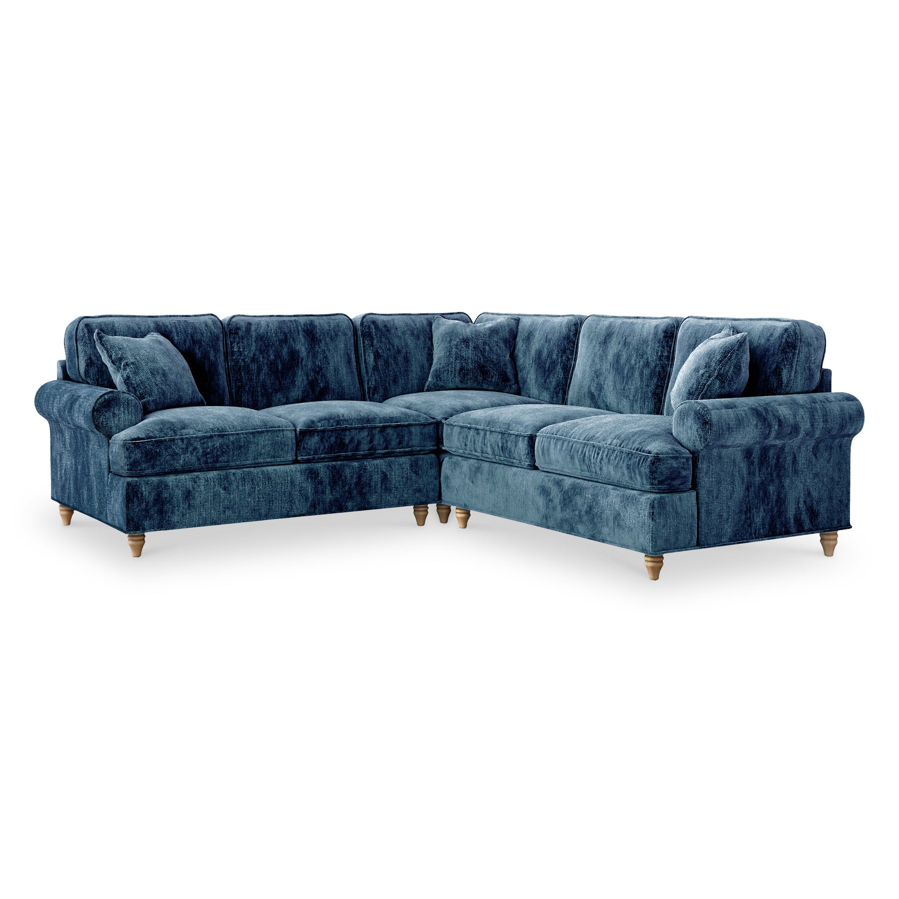 Alfie Navy Blue Large Corner Sofa from Roseland Furniture