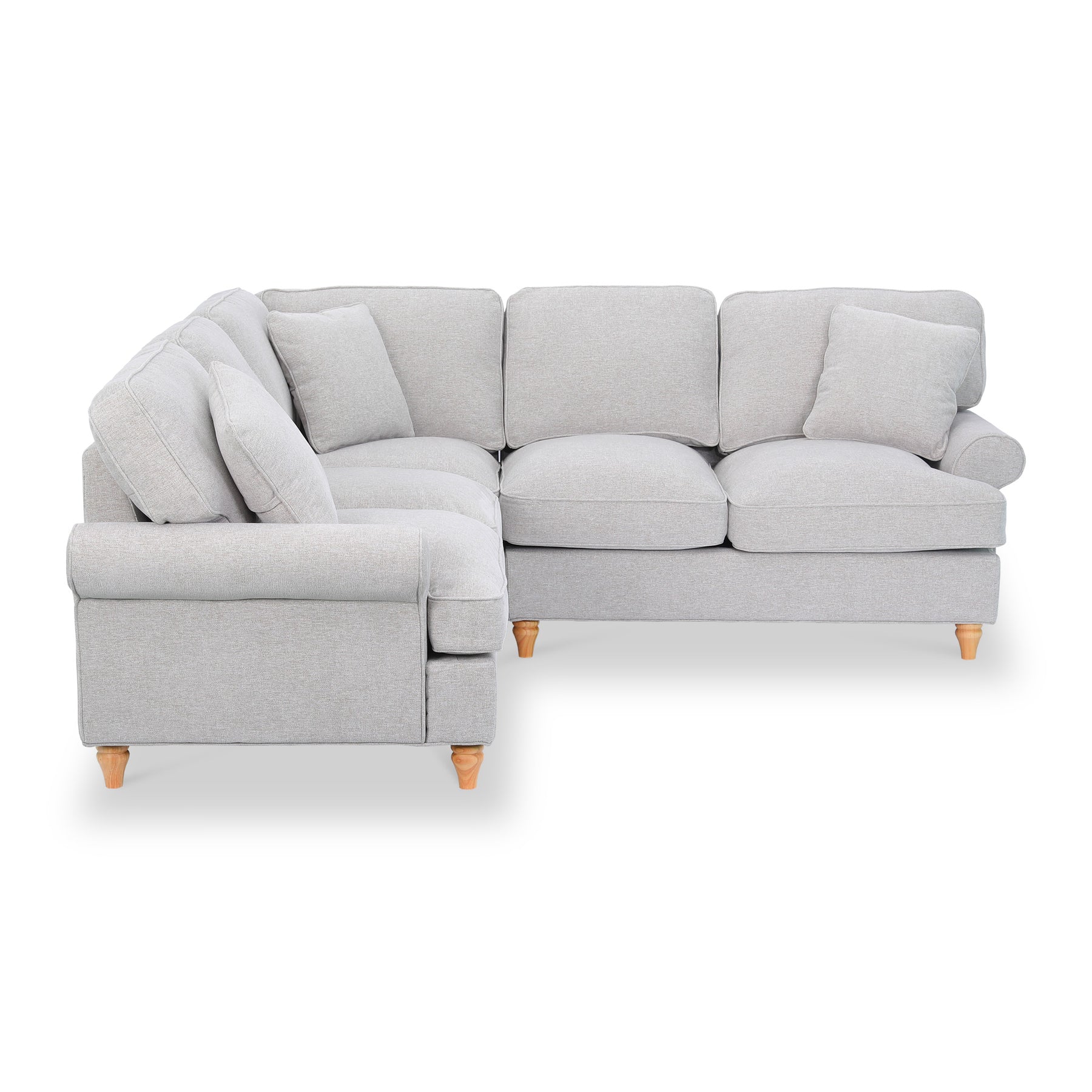 Alfie Woven Light Grey Large Corner Sofa from Roseland Furniture