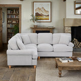 Alfie Woven Light Grey Large Corner Sofa for living room from Roseland Furniture