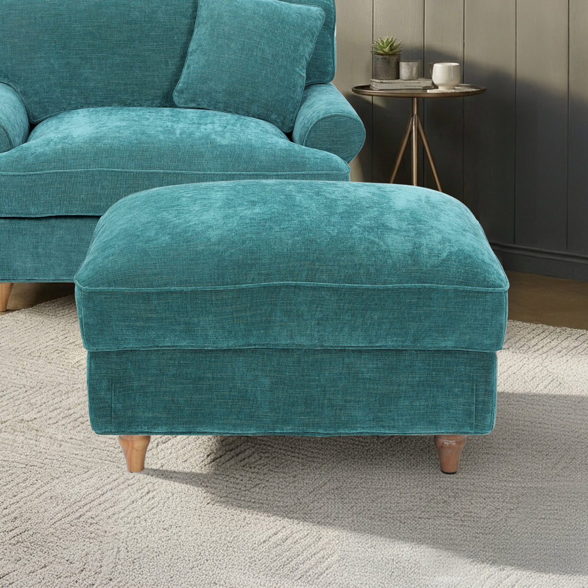 Alfie XL Footstool Emerald from Roseland Furniture