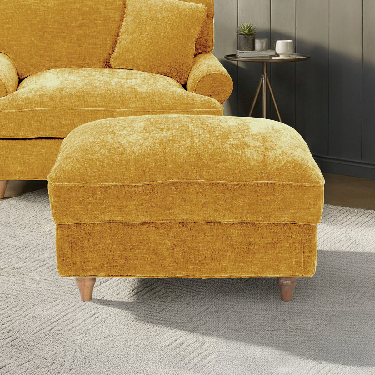 Alfie XL Footstool Gold from Roseland Furniture