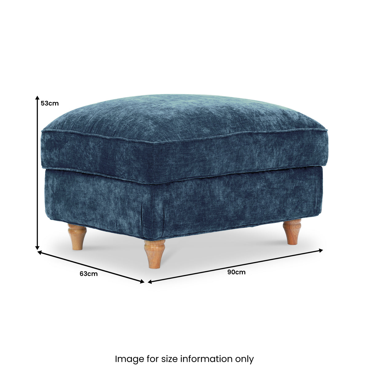 Alfie XL Footstool Navy from Roseland Furniture