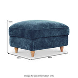 Alfie XL Footstool Navy from Roseland Furniture