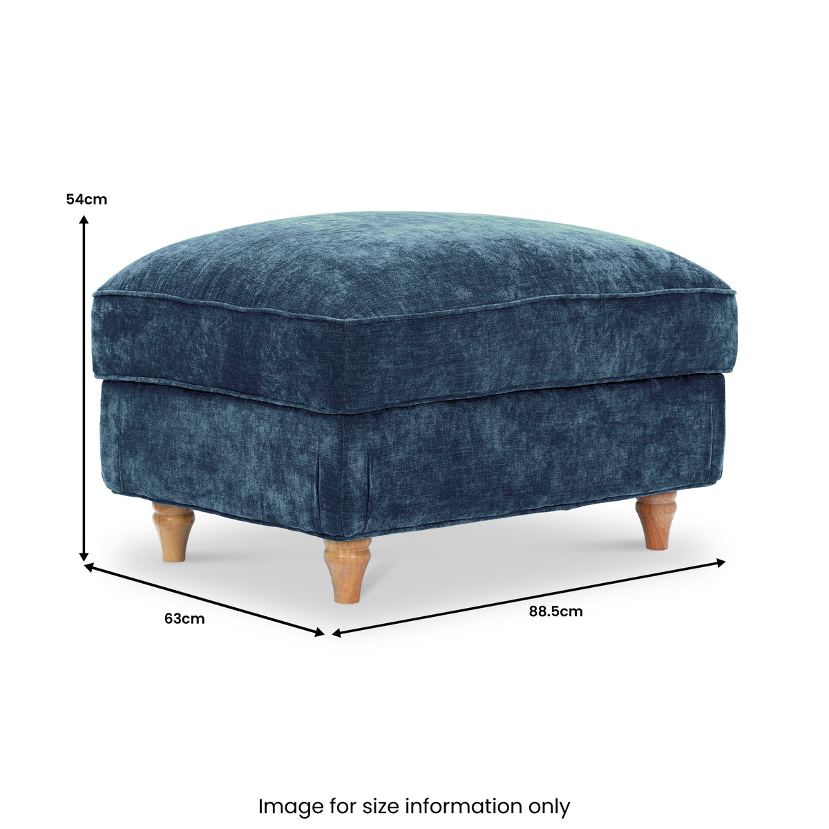 Alfie XL Footstool in Navy from Roseland Furniture