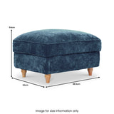 Alfie XL Footstool in Navy from Roseland Furniture