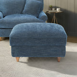 Alfie XL Footstool Navy from Roseland Furniture