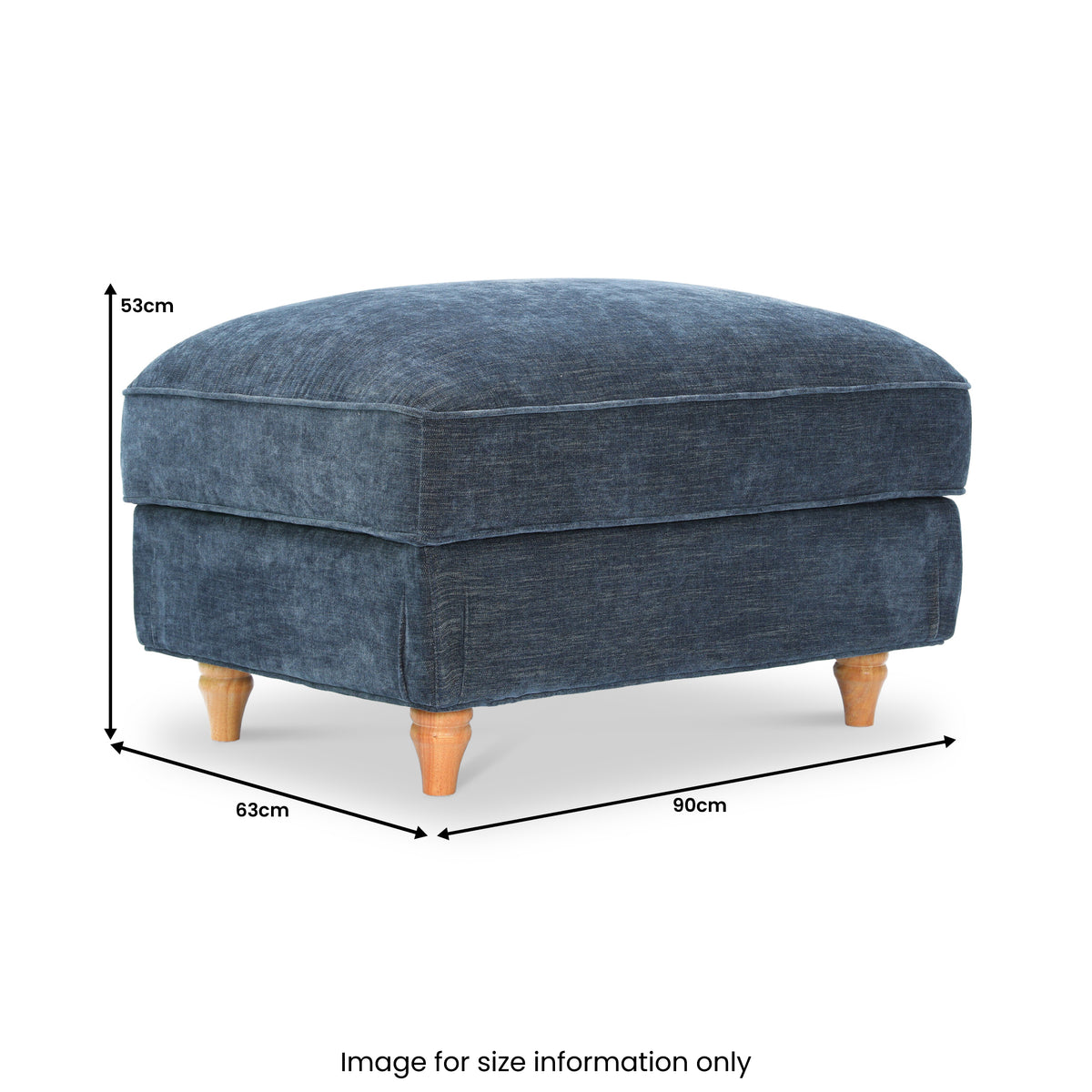 Alfie XL Footstool Navy from Roseland Furniture