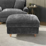 Alfie XL Footstool Charcoal from Roseland Furniture