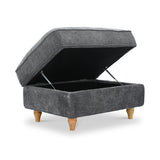 Alfie XL Footstool Charcoal from Roseland Furniture
