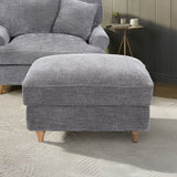Alfie XL Footstool Charcoal from Roseland Furniture