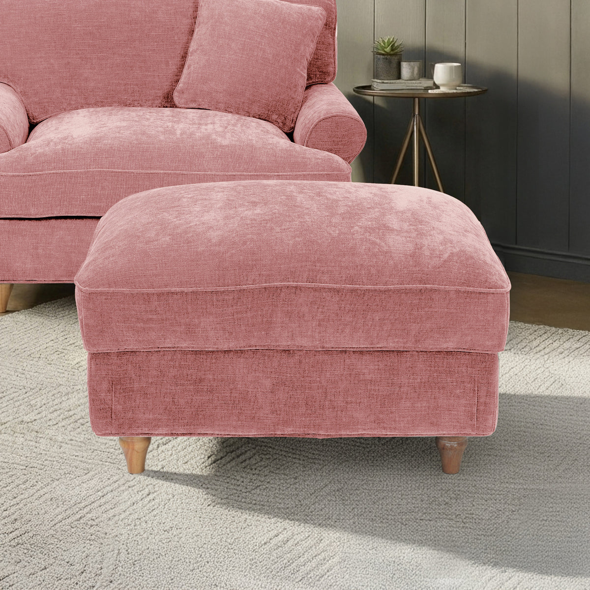 Alfie XL Footstool Blush from Roseland Furniture
