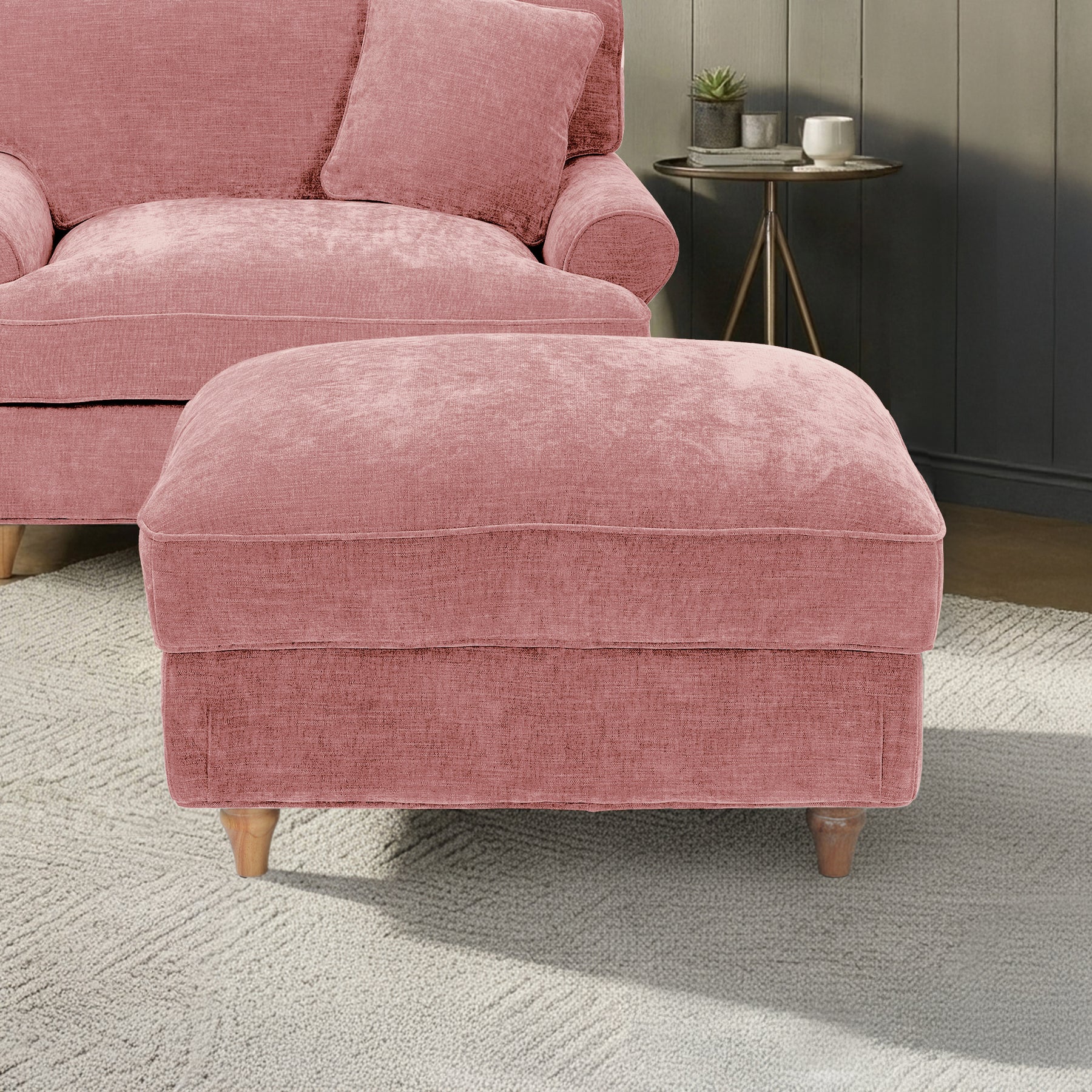 Alfie XL Footstool Blush from Roseland Furniture