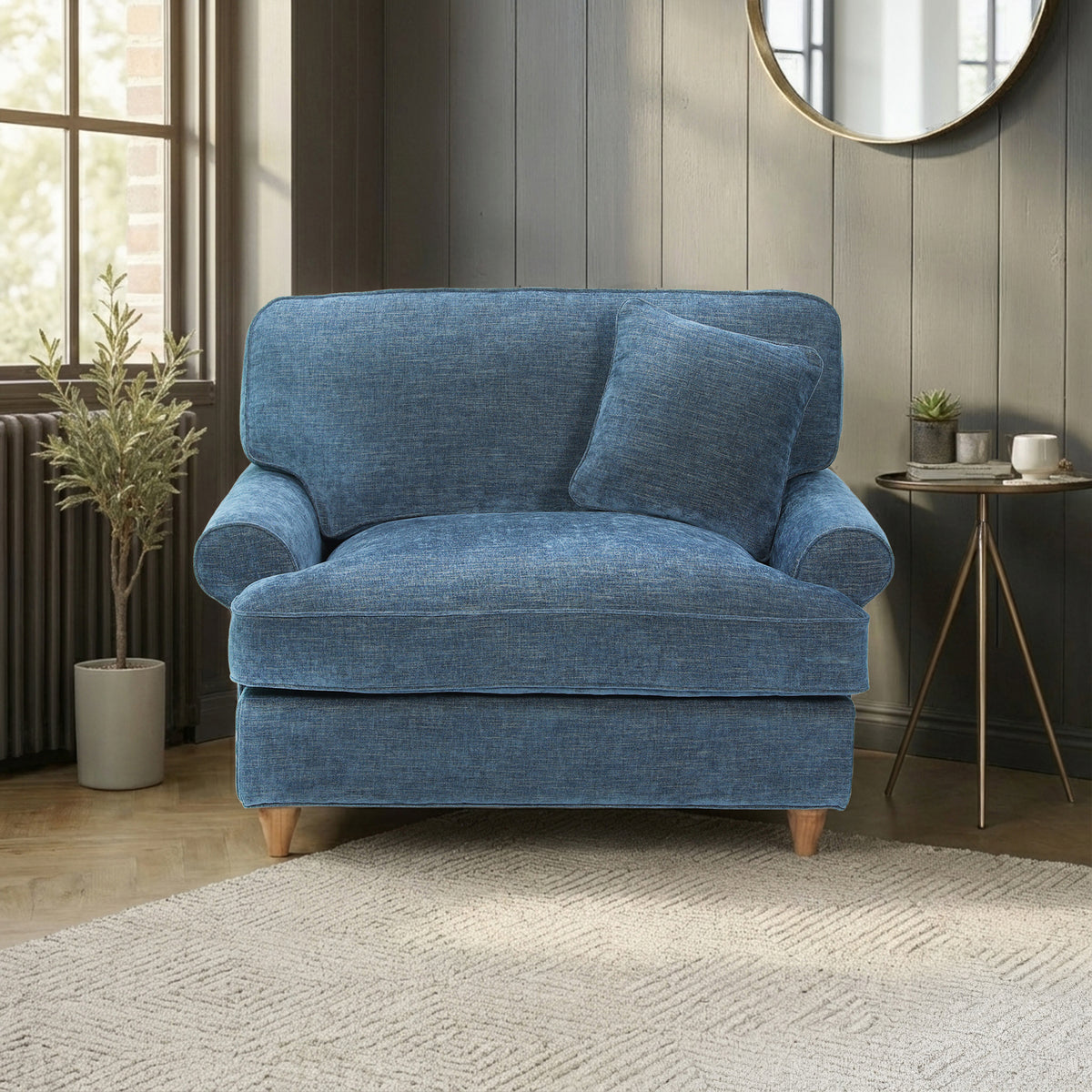 Alfie Snuggle Chair Navy from Roseland Furniture