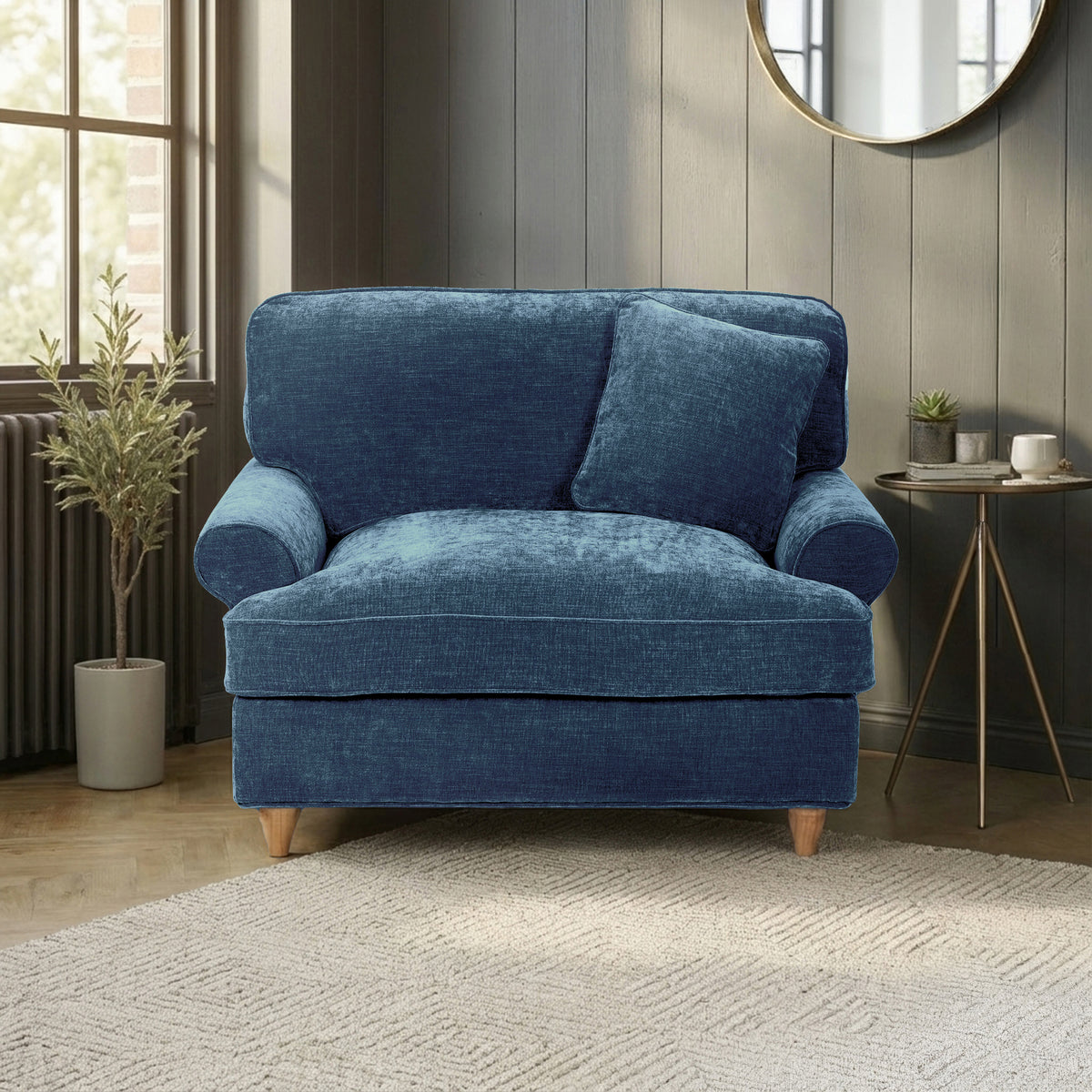 Alfie Snuggle Chair Navy from Roseland Furniture