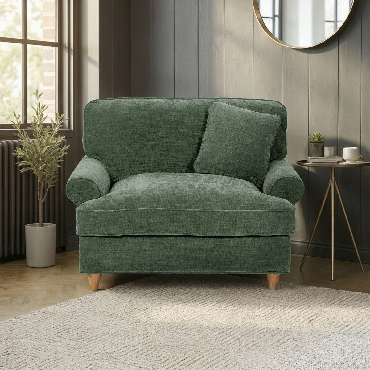Alfie Snuggle Chair Moss Green from Roseland Furniture