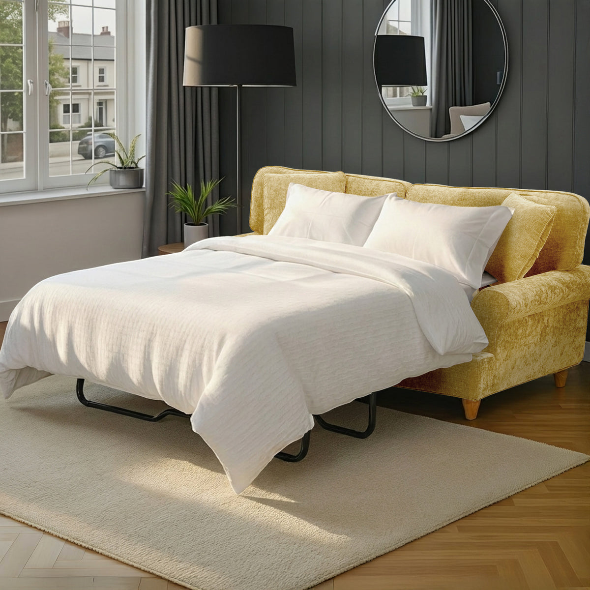 Alfie Sofa Bed Gold from Roseland Furniture