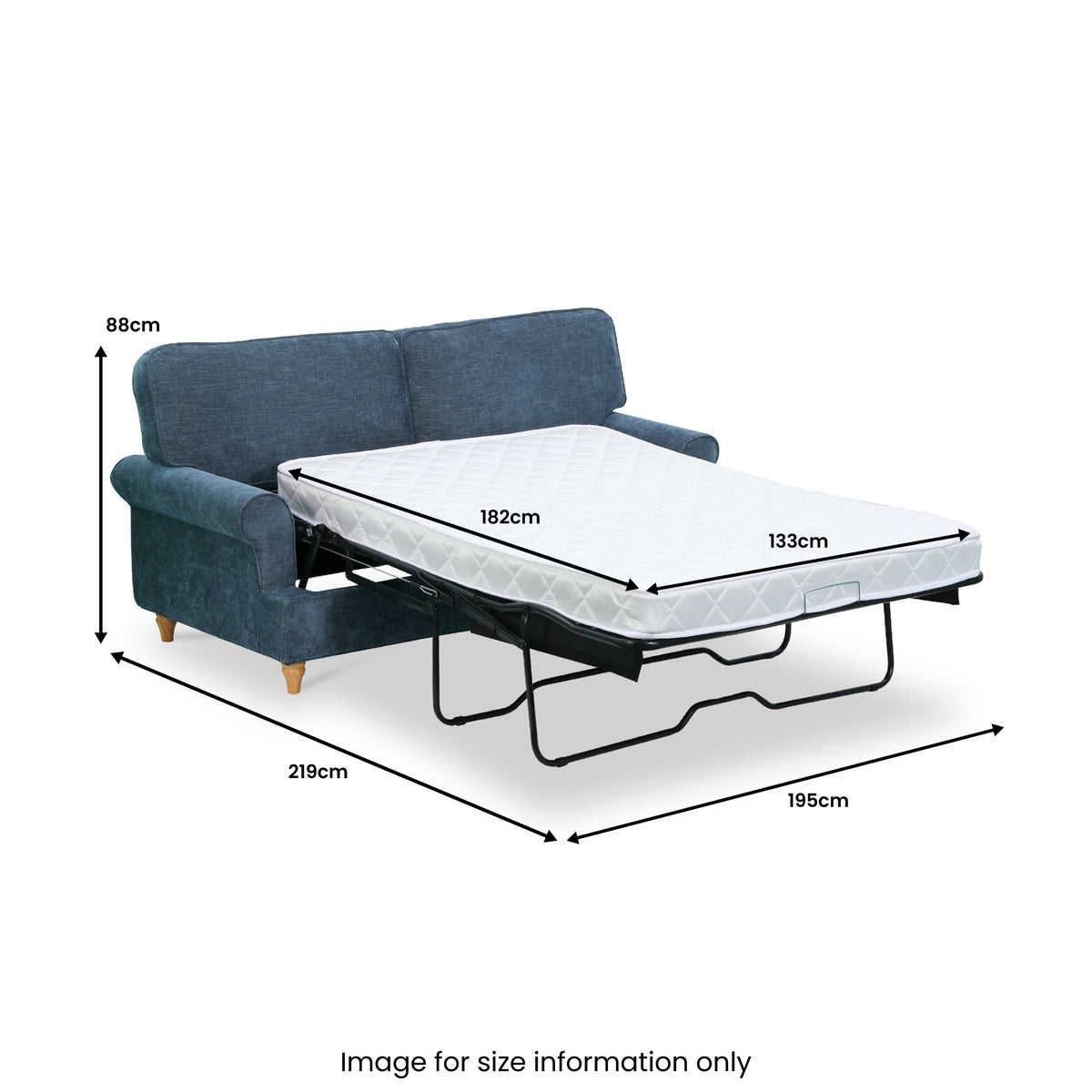 Alfie Navy Blue 3 Seater Sofa from Roseland Furniture