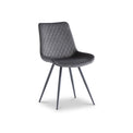 Xavi Graphite Grey Velvet Quilted Back Dining Chair from Roseland Furniture