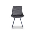 Xavi Graphite Grey Velvet Quilted Back Dining Chair
