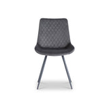 Xavi Graphite Grey Velvet Quilted Back Dining Chair