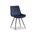 Xavi Blue Velvet Quilted Back Dining Chair from Roseland Furniture