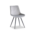 Xavi Silver Velvet Quilted Back Dining Chair from Roseland Furniture