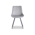 Xavi Silver Velvet Quilted Back Dining Chair