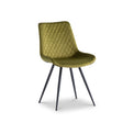 Xavi Olive Velvet Quilted Back Dining Chair from Roseland furniture