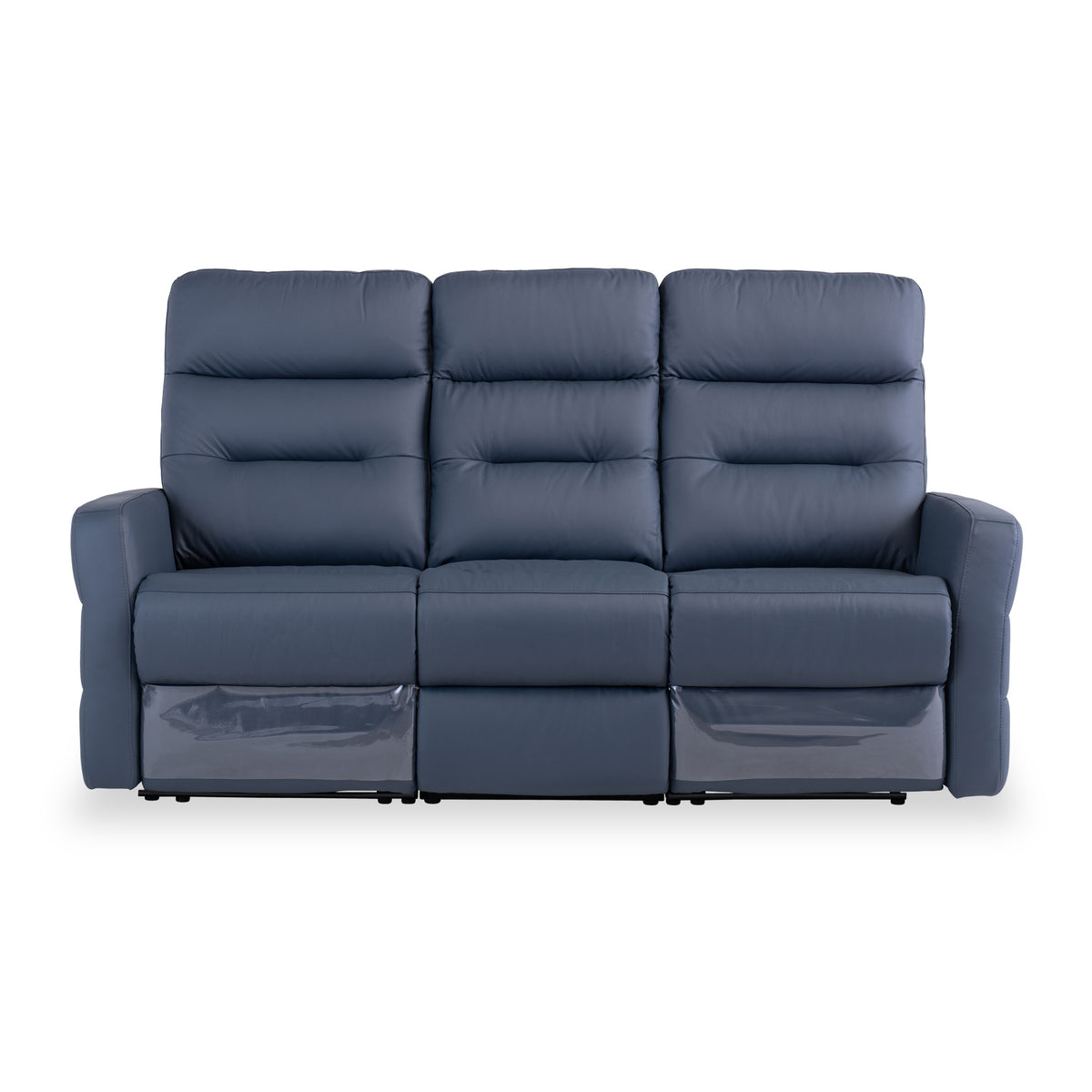 Harlem Blue Leather Electric Reclining 3 Seater Sofa from Roseland Furniture