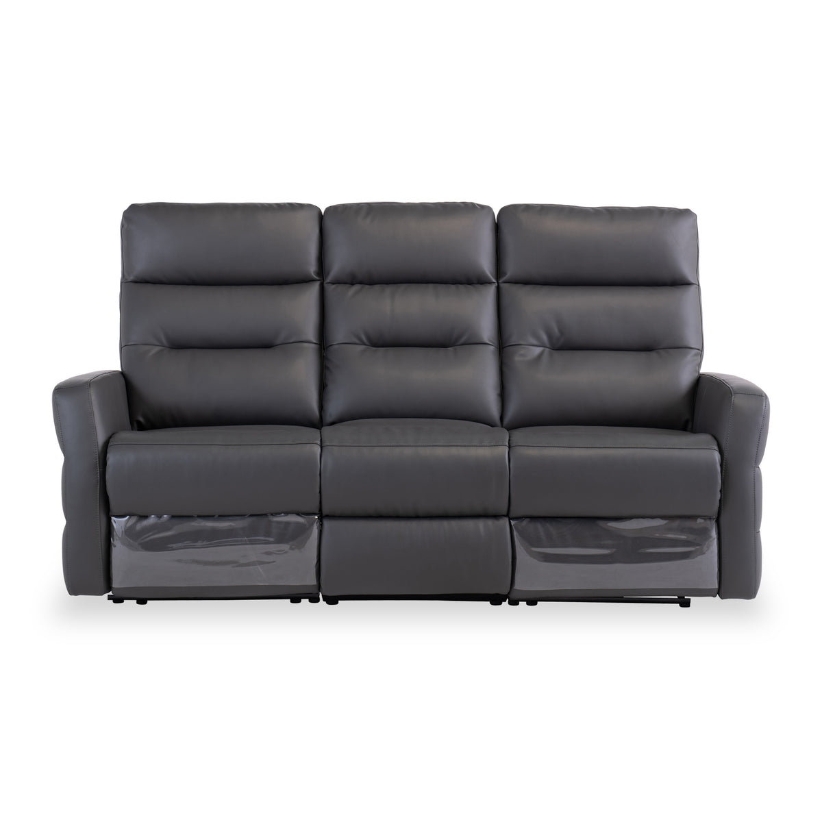 Harlem Charcoal Leather Electric Reclining 3 Seater Sofa from Roseland Furniture