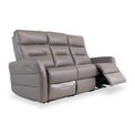 Harlem Grey Leather Electric Reclining 3 Seater Couch