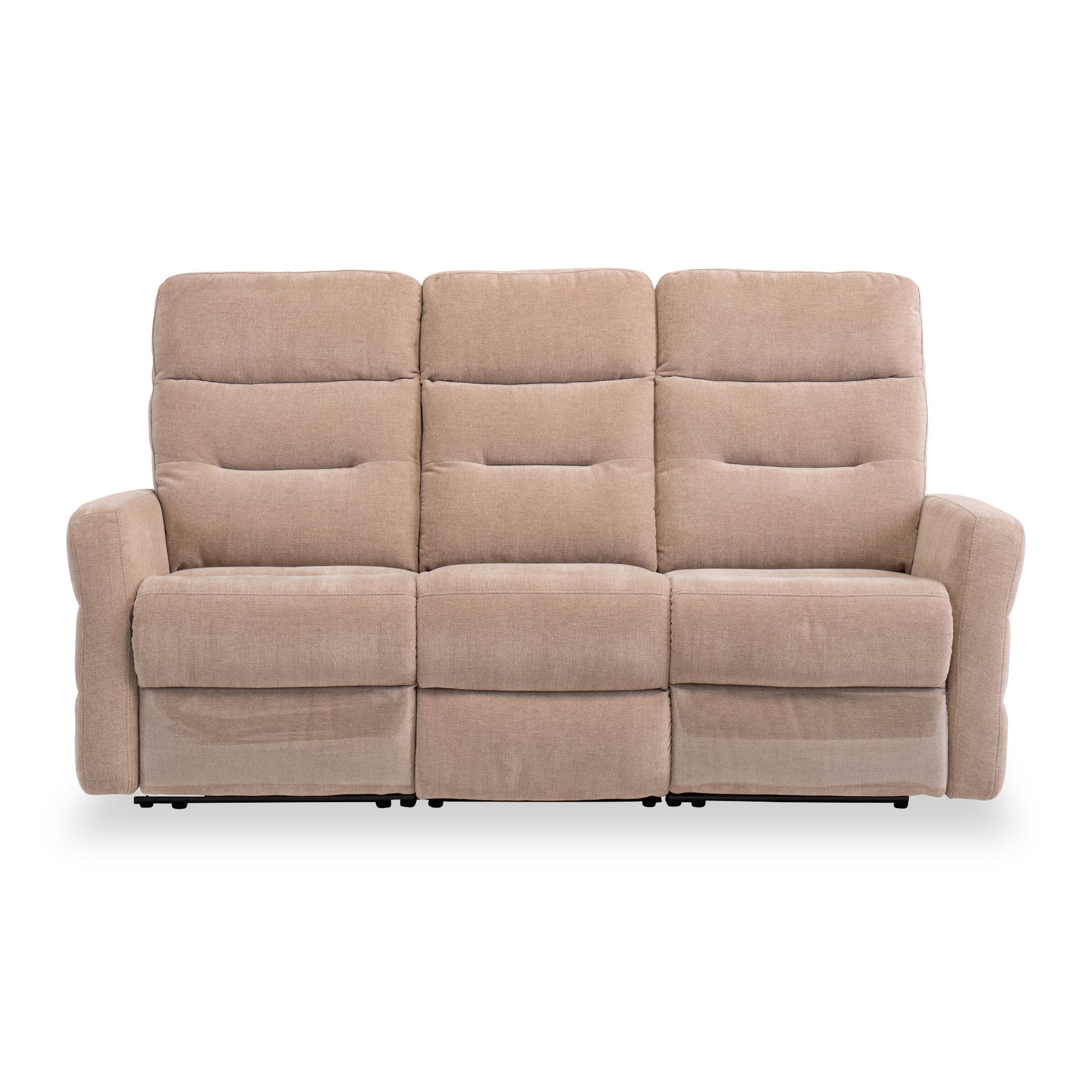 Dalton Mink Fabric Electric Reclining 3 Seater Sofa by Roseland Furniture