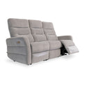 Dalton Silver Grey Fabric Electric Reclining 3 Seater Couch