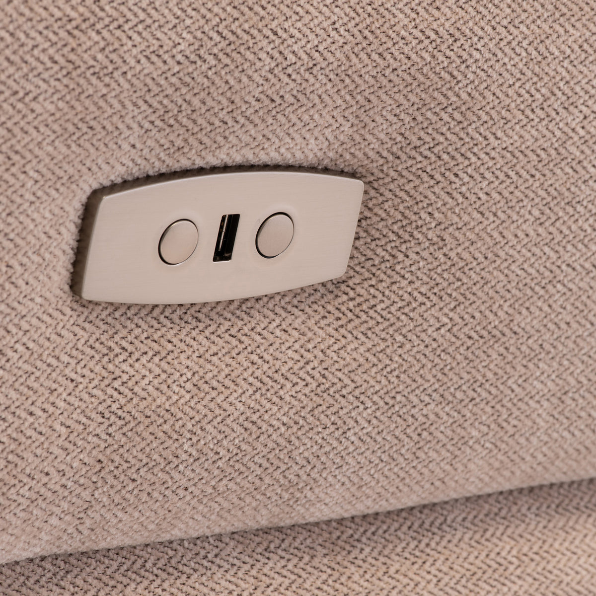 Dalton Mink Fabric Electric Reclining 2 Seater Sofa from Roseland Furniture
