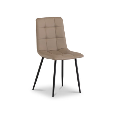 York Taupe Faux Leather Dining Chair