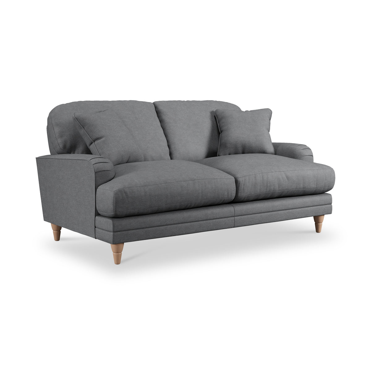 Bampton 2 Seater Sofa Charcoal Oak Feet from Roseland Furniture