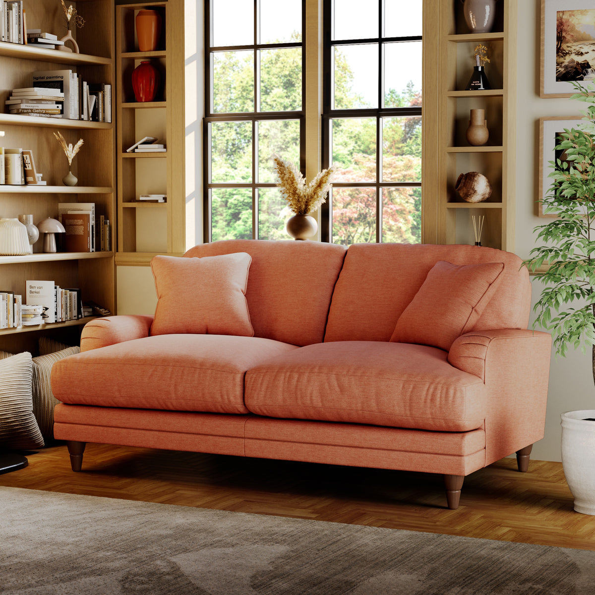 Bampton 2 Seater Sofa Salmon from Roseland Furniture
