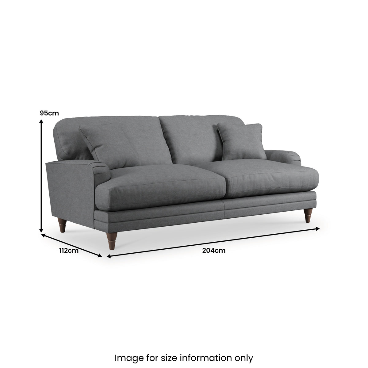 Bampton 3 Seater Sofa Charcoal from Roseland Furniture