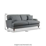 Bampton 3 Seater Sofa Charcoal from Roseland Furniture