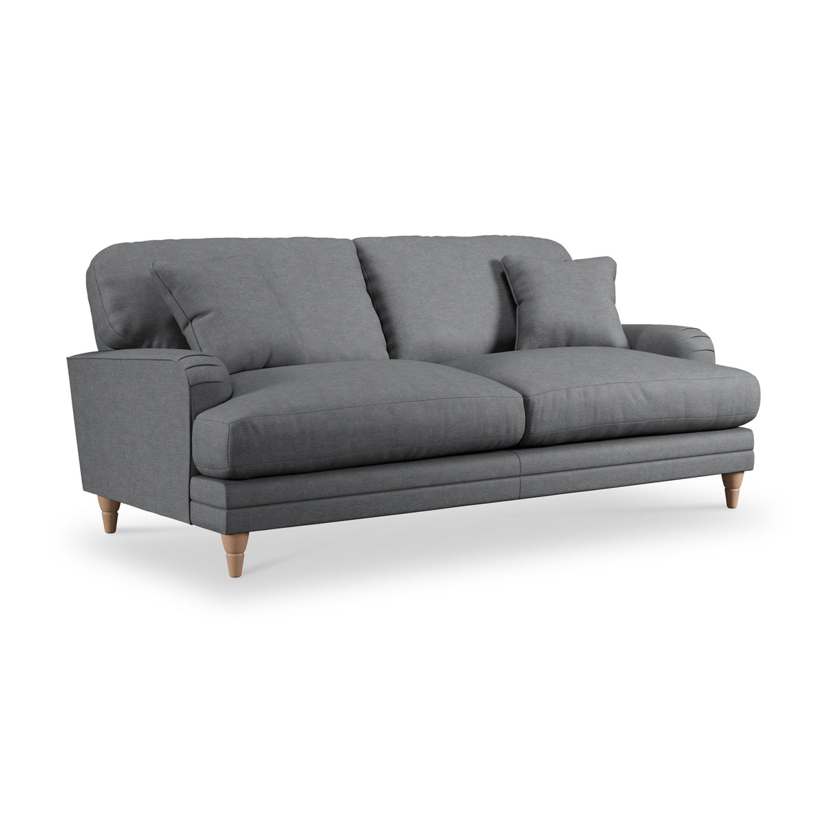Bampton 3 Seater Sofa Charcoal Oak Feet from Roseland Furniture