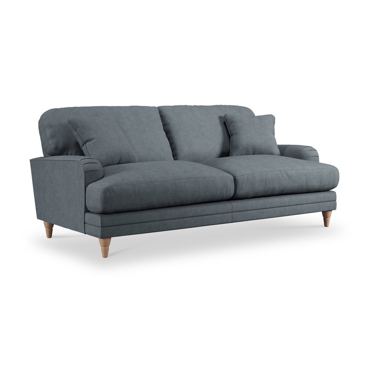 Bampton 3 Seater Sofa Granite Oak Feet from Roseland Furniture
