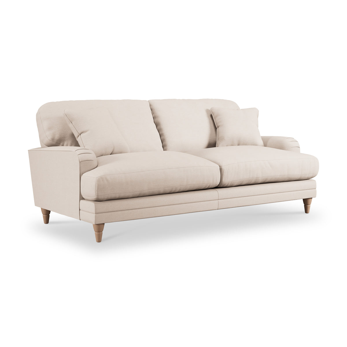 Bampton 3 Seater Sofa Cream Oak Feet from Roseland Furniture